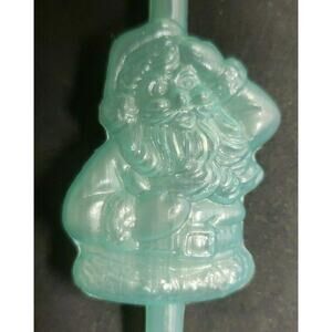 Vintage 1960's Christmas Santa Green Plastic Drinking‎ Straw Hong Kong NOS